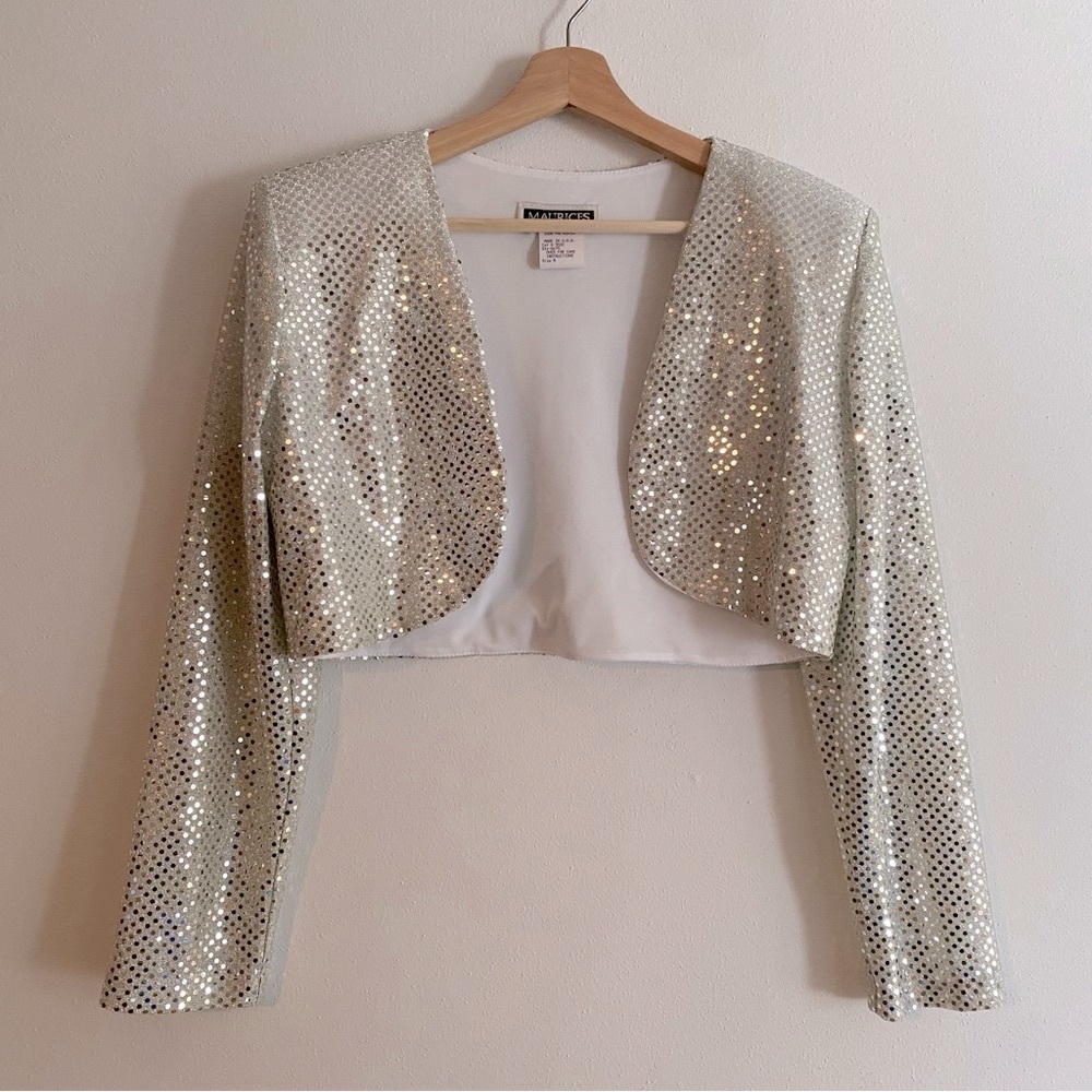 Vintage Sequin Silver Jacket